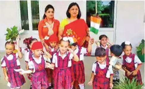 Celebrated Independance Day at Pine Grove Public School