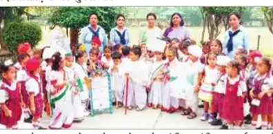 Gandhi Jayanti celebrated in pine Grove Public School